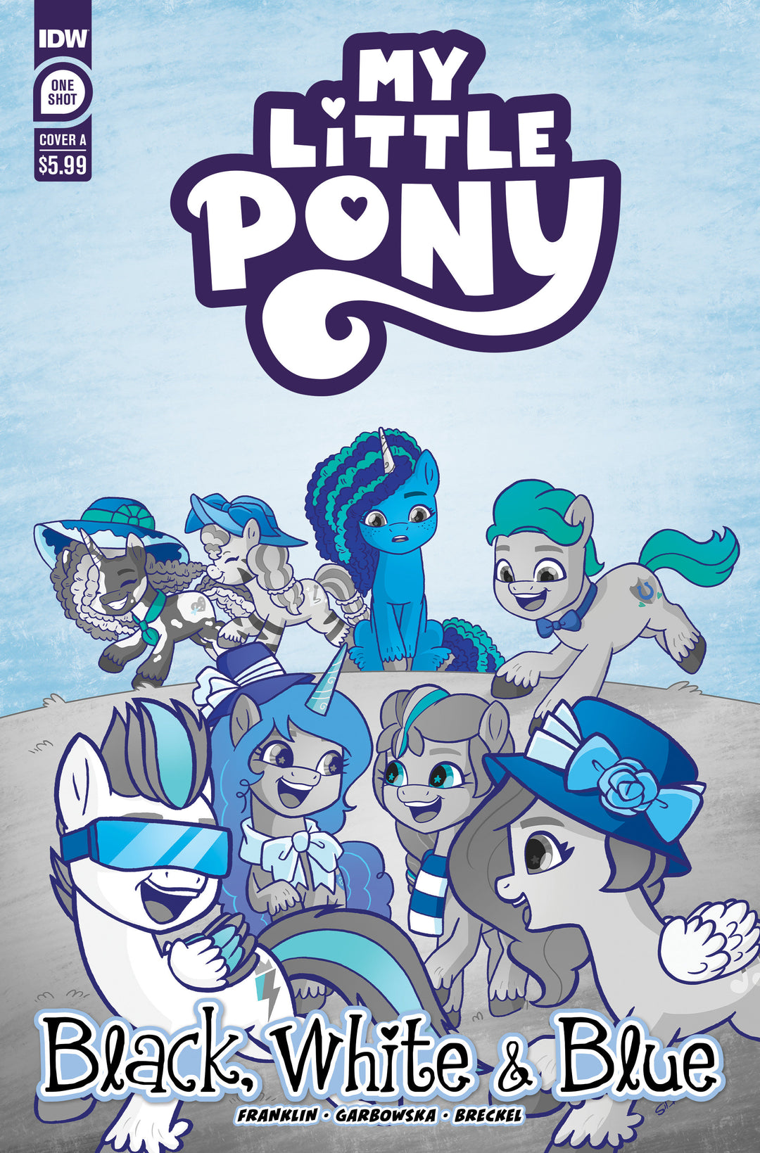 My Little Pony Black, White & Blue Cover A (Garbowska)