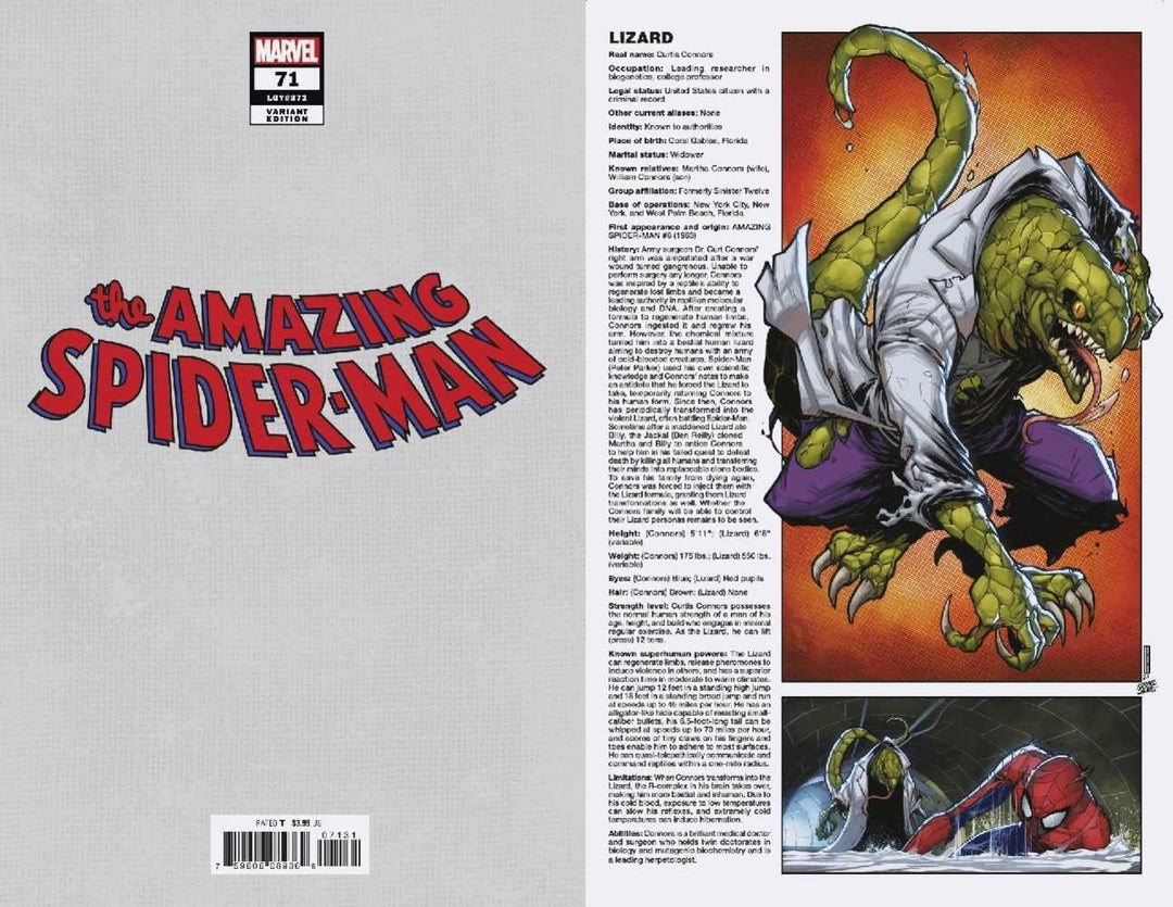 Amazing Spider-Man (2018) #71 Handbook Variant Sinw