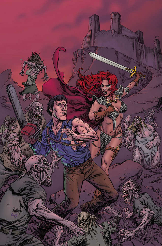 Red Sonja vs Army Of Darkness #2 Cover E Tom Raney Metal Full Art Variant