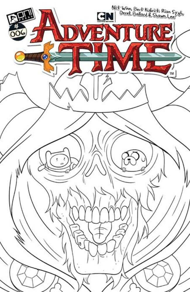 Adventure Time (2025) #6 Cover F 1 in 50 Nick Winn Black & White Variant