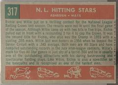 Richie Ashburn / Willie Mays #317 1959 Topps: NM 7