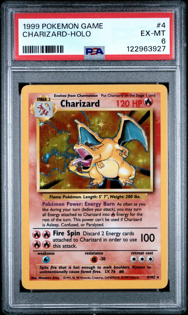 Charizard #4 Pokemon Base Set: EX-MT 6