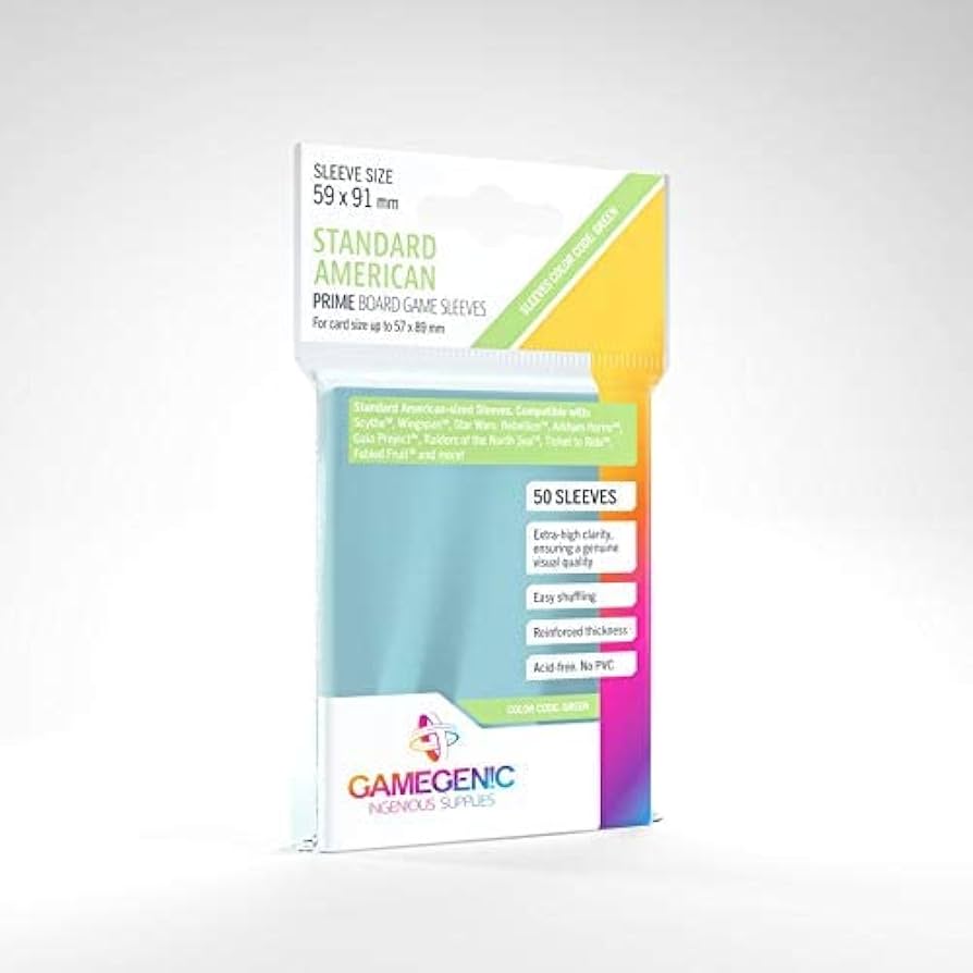 Gamegenic Sleeves: Clear Standard American Board Game (50ct)