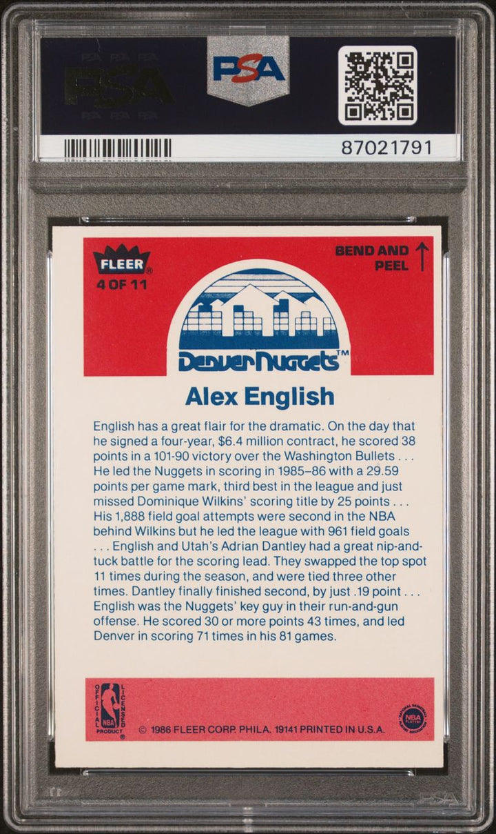 Complete 1986 Fleer Sticker Set #1-11