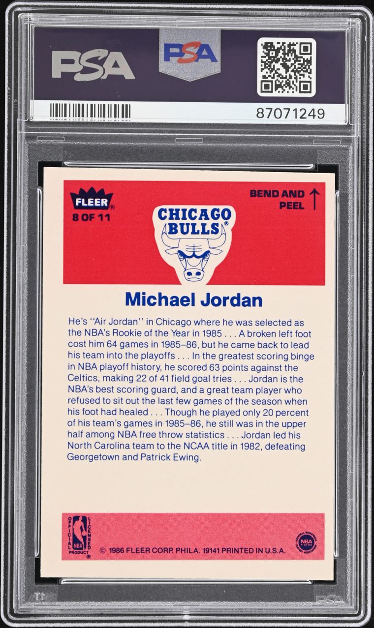 Complete 1986 Fleer Sticker Set #1-11