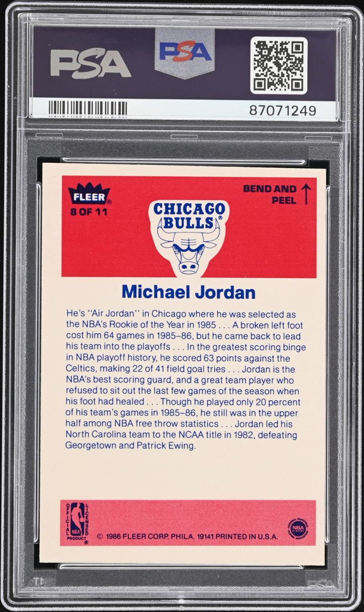 Complete 1986 Fleer Sticker Set #1-11