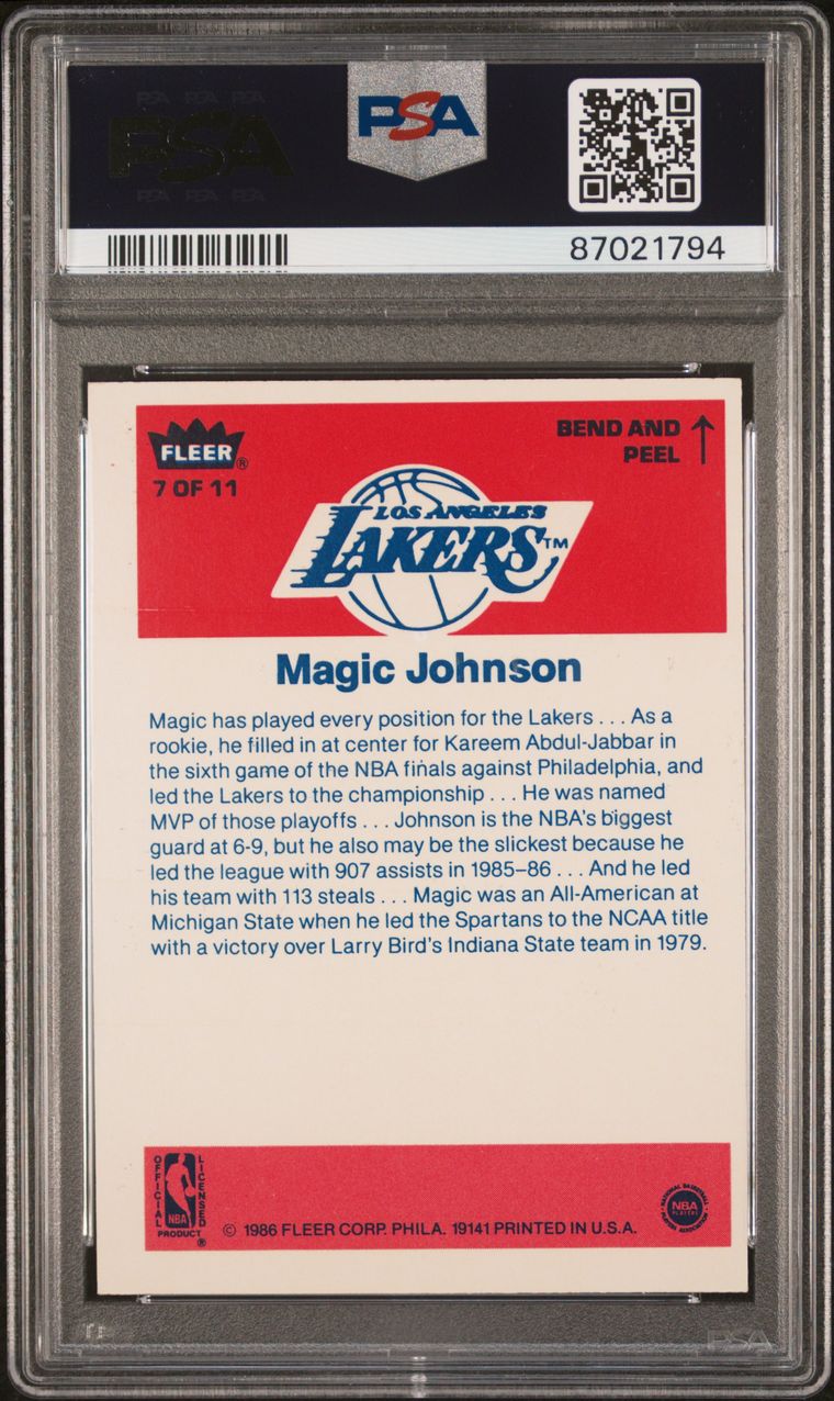 Complete 1986 Fleer Sticker Set #1-11