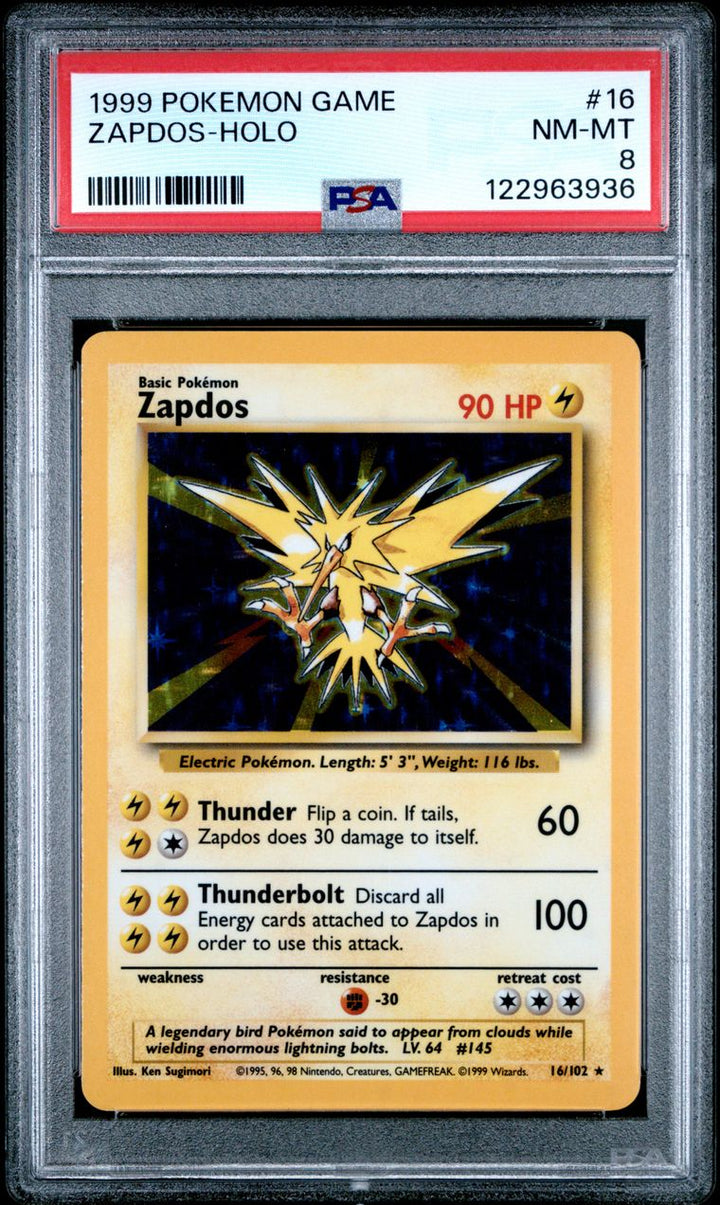 Zapdos #16 Base Set: NM-MT 8 (#2)