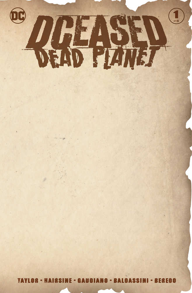 Dceased Dead Planet #1 (Of 6) Blank Variant Edition